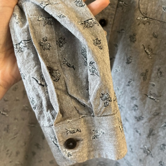 FRANK & OAK Animal Print button down cotton shirt - Picture 5 of 7